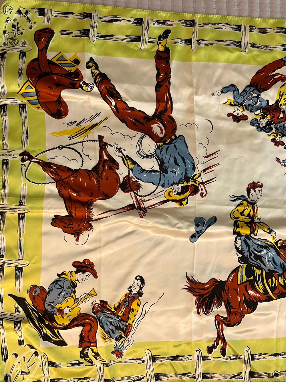 Vintage Retro Inspired Cowboy Print Scarf